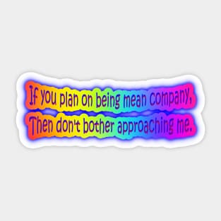 Neon Rainbow Personal Space Quote Sticker